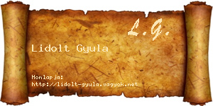 Lidolt Gyula névjegykártya